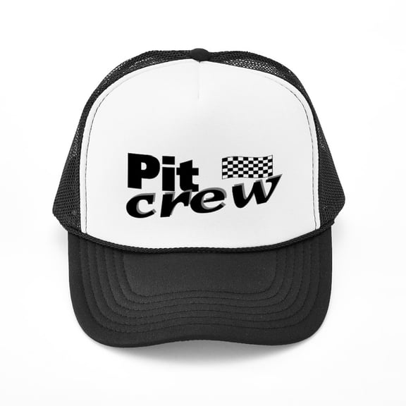 CafePress - Pit Crew Racing Flag - Adjustable Unisex Printed Trucker Hat with Mesh Back
