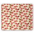 thumbnail image 1 of Flowers Insects Mouse Pad, Tropical Garden Hibiscus and Monarch Butterflies Pattern, Rectangle Non-Slip Rubber Mousepad, Eggshell Coral and Orange, by Ambesonne, 1 of 2