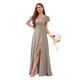 thumbnail image 1 of Vestido de dama de honor CDSSL talla grande de color topo con mangas para mujer, 1 of 7