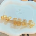 thumbnail image 4 of Golden personality, unique texture, versatile earrings, creative retro C-shaped earrings set, 3-piece set Couple jewelry Valentine's Day gift, 4 of 5
