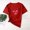 02 Red, variant on YueHuiYing Women's Valentine's Day Print Round-Neck Short Sleeve Casual Regular Comfy Pullover Blouse with Heart Print