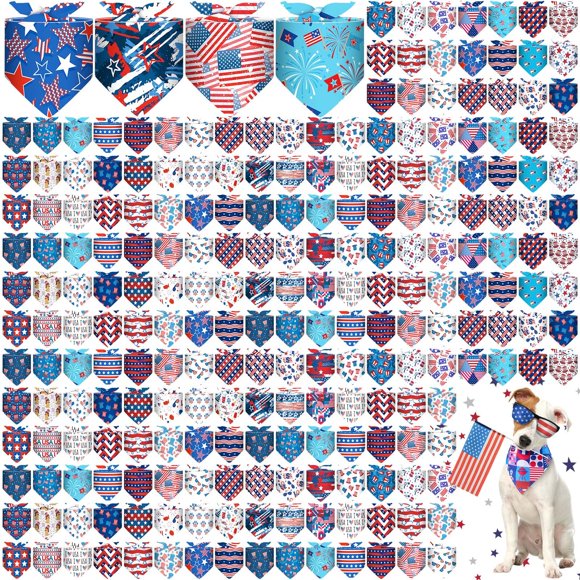 Bandanas para perros Sanwuta del 4 de julio, 120 unidades para perros medianos y pequeños