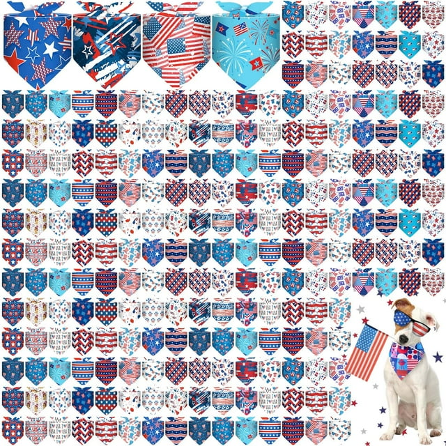 Bandanas para perros Sanwuta del 4 de julio, 120 unidades para perros medianos y pequeños