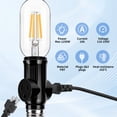 thumbnail image 6 of SHUWND 2 PACKS E26 Light Socket to Plug Adapter, Heat-Resistant 2/3 Prong Light Socket Outlet Light Socket Adapter for Garage Porch, Black, 6 of 6