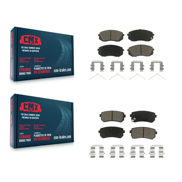 CMX Front Rear Ceramic Brake Pads Kit for Car 2016 Hyundai Sonata GAS engine with Manual Parking KCX-100250