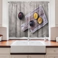 thumbnail image 2 of Ambesonne Yellow and Gray Kitchen Curtains, Plum Fruits Print, 55"x36", Pale Peach Dark Mauve, 2 of 3