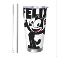 thumbnail image 1 of Vaso con tapa de 20 oz de Felix The Cat, taza de café con aislamiento duradero, taza térmica con tapa deslizante a prueba de salpicaduras para uso diario en oficinas y automóviles, taza para, 1 of 8