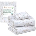 thumbnail image 4 of RUVANTI 100% Organic Cotton Sheets - Twin XL Sheet Sets - 3 Piece Percale Weave Bedding, Crisp, Cooling & Breathable, Soft & Durable, 16" Deep Pocket, Hotel Quality Sábanas - Field Flower, 4 of 7