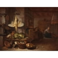 thumbnail image 2 of Hendrik Martensz. Sorgh 18x15 Gold Ornate Wood Frame and Double Matted Museum Art Print Titled - A&nbsp;Kitchen (ca.&nbsp;1653-60), 2 of 4