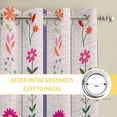 thumbnail image 6 of Purple Pink Spring Floral Kitchen Curtains Window Panels, Colorful Summer Flowers Botanical Insulated Window Treatment Curtain, Grommet Curtains for Bedroom/Living Room/Bathroom, 2 Piece 52"Wx45"L, 6 of 8