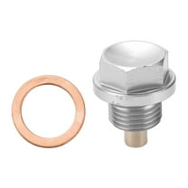 Unique Bargains Universal Oil Pan Screw Oil Drain Plug Sump Drain Nut Bolt M18x1.5 Aluminium Alloy Silver Tone 1 Set