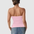 thumbnail image 4 of Tank Tops for Women,Elastic Fitted Solid Tube Top Off Shoulder Backless Casual Going Out Bandeau,Camisole Tops for Women,Pink,M, 4 of 9