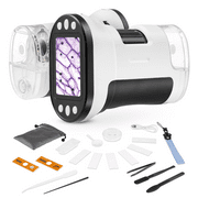 Zacro Handheld Microscope for Kids, Portable Pocket Microscope with 2” LCD Screen & Adjustable LED for Kids 8-12, White