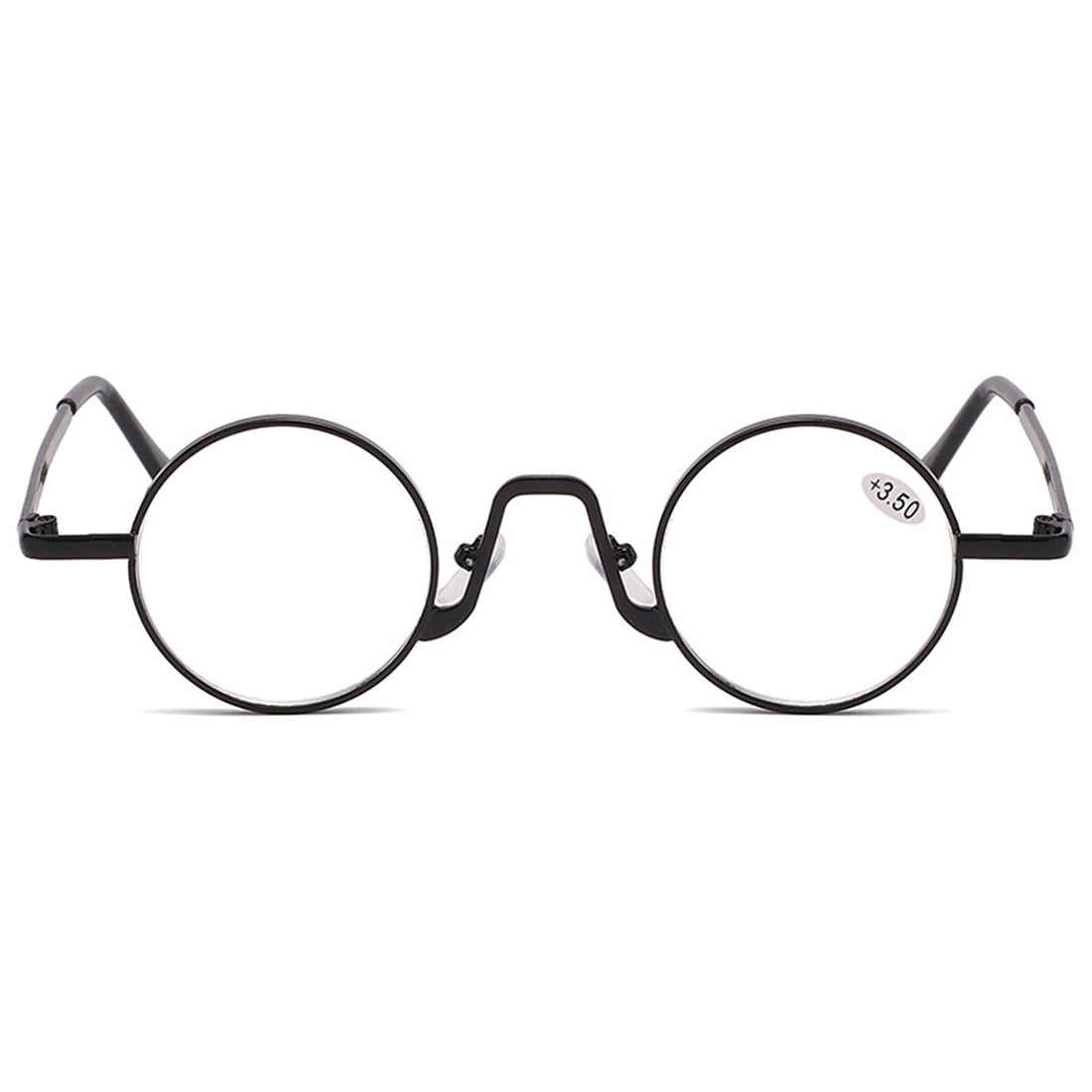 KOOSUFA Small Round Metal Reading Glasses 3.00 Blue Light Blocking Women Men Retro Eyeglasses Readers Eyewear Black