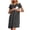 Grey, variant on Gyujnb Classic Crew Neck Short Sleeve Maternity Nursing Nightgown Wrap Hidden Lift Up Breastfeeding Opening Loose Flowy A Line Knee Length Soft Breathable Stretch Knit Gown,S