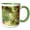 Green/White, variant on 3drose, Image of Painting of Green and Orange Cloud Like Shapes, 11oz Mug