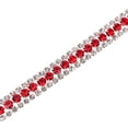 thumbnail image 1 of 1 Yard 3 Rows Rhinestone Chain, 8.5mm Crystal Close Claw Chain Trim (Silver, Red, White), 1 of 7