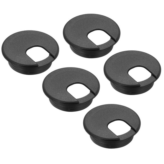 5 Pcs Desk Grommet 2 Inch,ABS Plastic Round Desk Hole Cover,50mm,Black