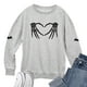 thumbnail image 2 of Sudadera XLIEVO con estampado de calaveras de Halloween para mujer, color gris, 2 of 5