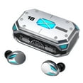 thumbnail image 2 of Cool Mecha Style Wireless Earbuds, TWS Bluetooth 5.3 Wireless Earbuds Waterproof Headphone LED Display Earphones with Powerbank Function, Silver, 2 of 8