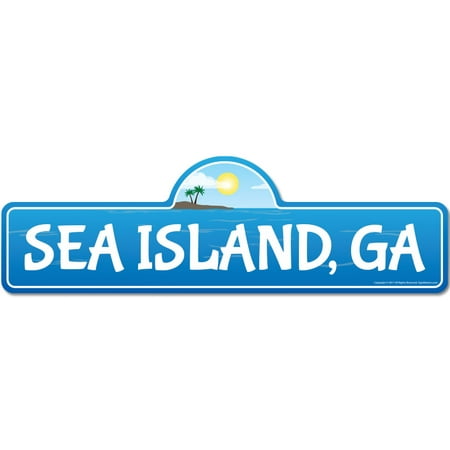 Georgia Set - Sea Island, GA Georgia Beach Street Sign | Indoor/Outdoor | Surfer, Ocean Lover, Décor For Beach House, Garages, Living Rooms, Bedroom | Signmission Personalized Gift