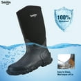 thumbnail image 2 of SMILIN Waterproof Rain Boots for Men, Mid Height Rubber Mud Boots for Outdoor Garden, Black, Size 6, 2 of 8