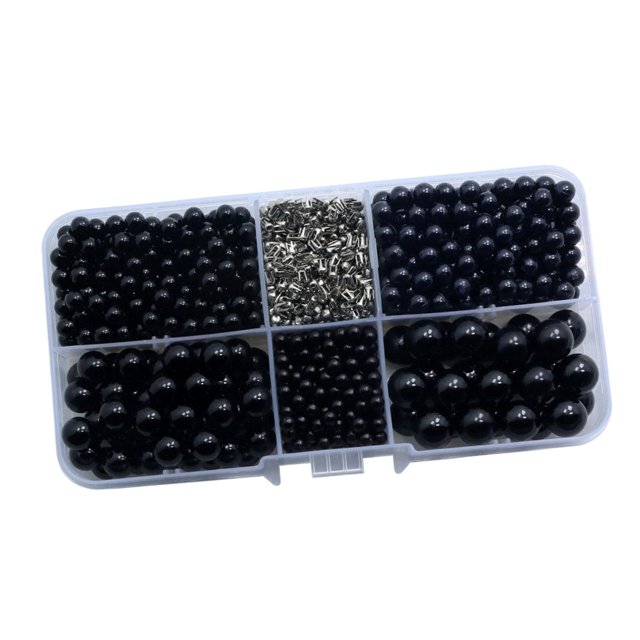 600 cuentas para manualidades, suministros para abalorios, hechas a mano, brillantes, multifuncionales y sueltas para Negro