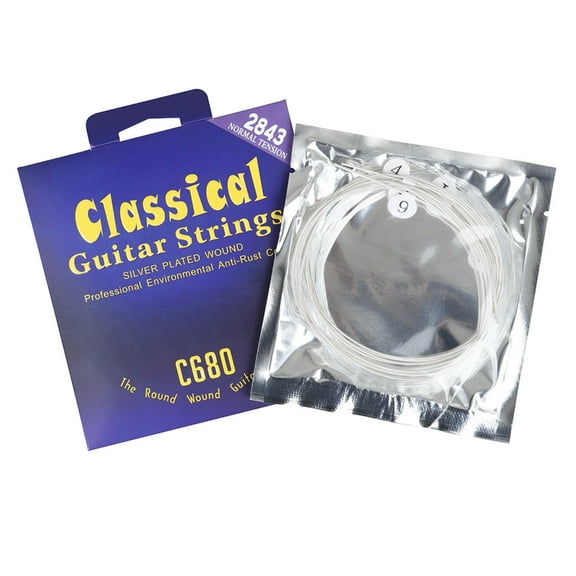 Zeiwohndc 6Pcs .028-.043 6-string Classical Guitar Strings for Beginners Performers