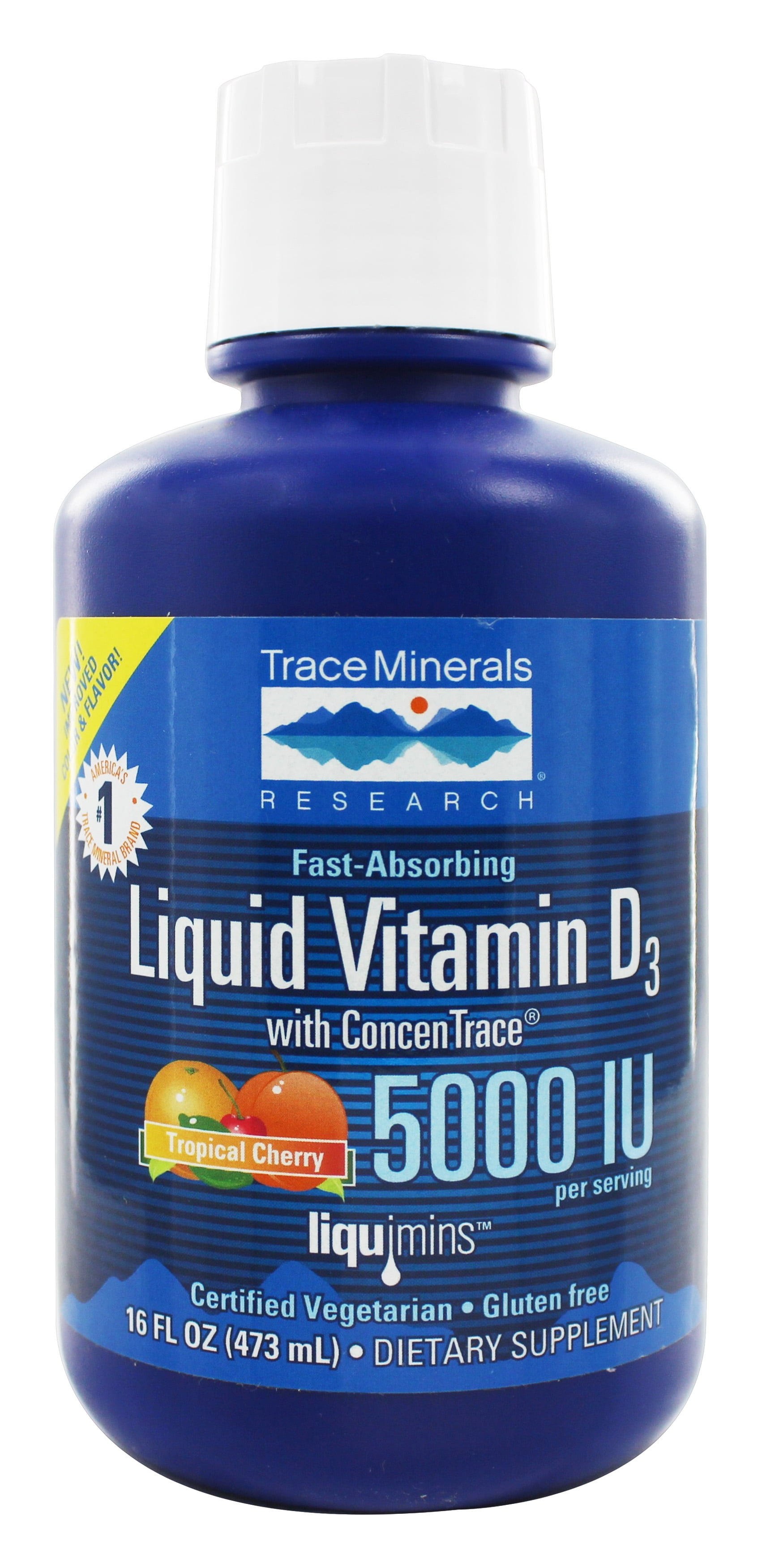 Trace Minerals Research Liquid Vitamin D3 with ConcenTrace Tropical
