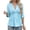 Light Blue #022, variant on Women's Elegant Wrap V Neck Peplum Tops Short Sleeve Stretchy Ruched Ruffle Dressy Blouses Shirts Pink M