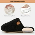 thumbnail image 4 of Women's Fuzzy Wool-Like Memory Foam Slip on House Slippers Cozy Soft Indoor Outdoor Ladies Home Shoes,Carbon Black,5/6 US, 4 of 6