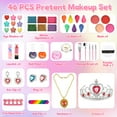 thumbnail image 3 of UUSUOO Kids Makeup Kit for Girls,46PCS Princess Toys Real Washable Cosmetic Set with Mirror,Non-Toxic Girls Makeup Kit,Girl Toys Christmas Birthday Gifts Toys for 3 4 5 6 7 8 9 10 Year Old Girls,Pink, 3 of 9