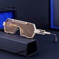 thumbnail image 4 of Gafas de sol Retro Steampunk, gafas de sol irregulares de una pieza a la moda para hombre, gafas transfronterizas para mujer, 4 of 6