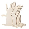 thumbnail image 1 of 5x recortes de gatos de madera, recortes de madera livianos sin terminar, rodajas de madera para manualidades de bricolaje, proyecto de manualidades, 1 of 9