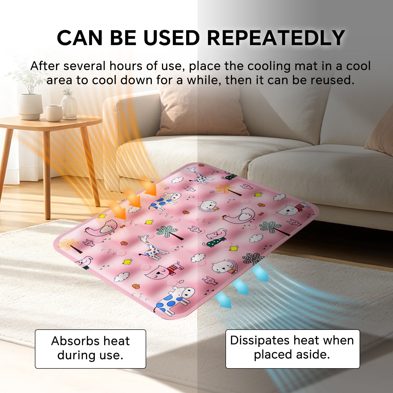 Pet Cooling Mat, Instant Cool Gel Pad for Dogs & Cats, Summer Instant Chill No Refrigeration, Portable Reusable Sleeping Bed (60*90cm/23.62*35.43in)