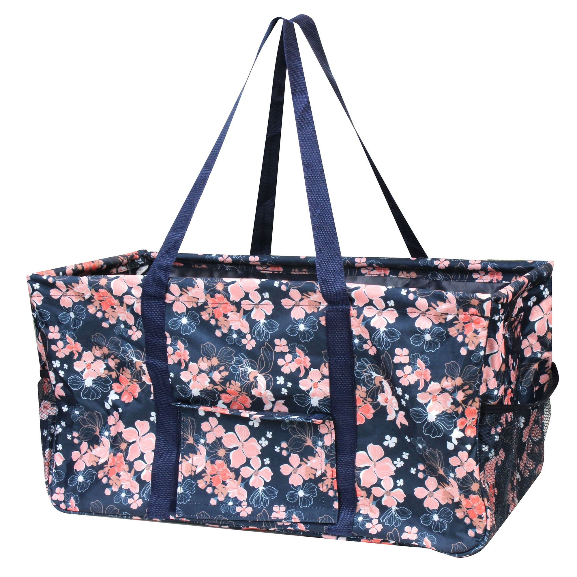 Green Pink Paisley Wireframe Utility Metal Aluminum Frame Tote Carry Basket 