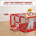 thumbnail image 5 of Large Baby Playpen 71 Inch With Basketball Hoop, 6-24 Months Toddler Playard, Red, 5 of 6
