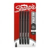Sharpie® Fine-Point Porous Pens, 0.8 mm, Black Barrel, Black Ink, Pack Of 4