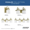 thumbnail image 5 of Fessler Collection One-Light Vintage Brass Opal Glass Farmhouse Bath Light, 5 of 13
