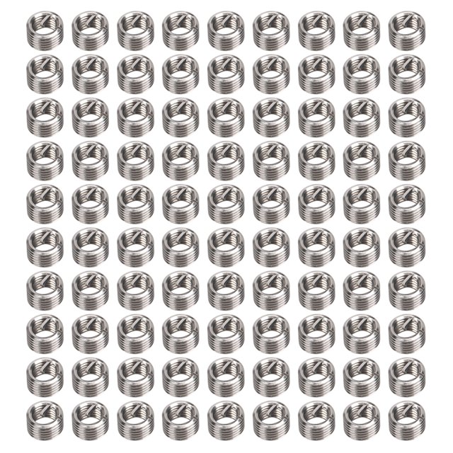 100Pcs Thread Inserts Male Female Reducing Nut Repair Tool Stainless Steel Fastener M2.5x0.451.5D