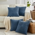 thumbnail image 3 of Fancy Homi Set of 2 Dusty Blue Boho Decorative Throw Pillow Covers 18x18 inch with Diagonally Pattern for Living Room Couch Bed Sofa, Soft Textured Corduroy Aesthetic Farmhouse Home Decor 45x45 cm, 3 of 7