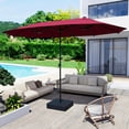 thumbnail image 4 of Bigleap 15ft Outdoor Patio Umbrella with Base Double Sided Garden Umbrella Rectangle Table Umbrella with Crank Handle Red, 4 of 6