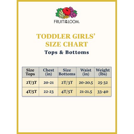 fruit of the loom undershirt size chart