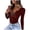 Wine-women long sleeve tops, variant on Womens Tops Trendy Quarter Zip Long Sleeve Shirt Low Cut Tops Ribbed V Neck Cleavage Fall Shirts Blouses
