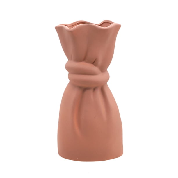 Jarrón de cerámica para flores, soporte para flores, maceta minimalista, jarrones decorativos Rosa oscuro