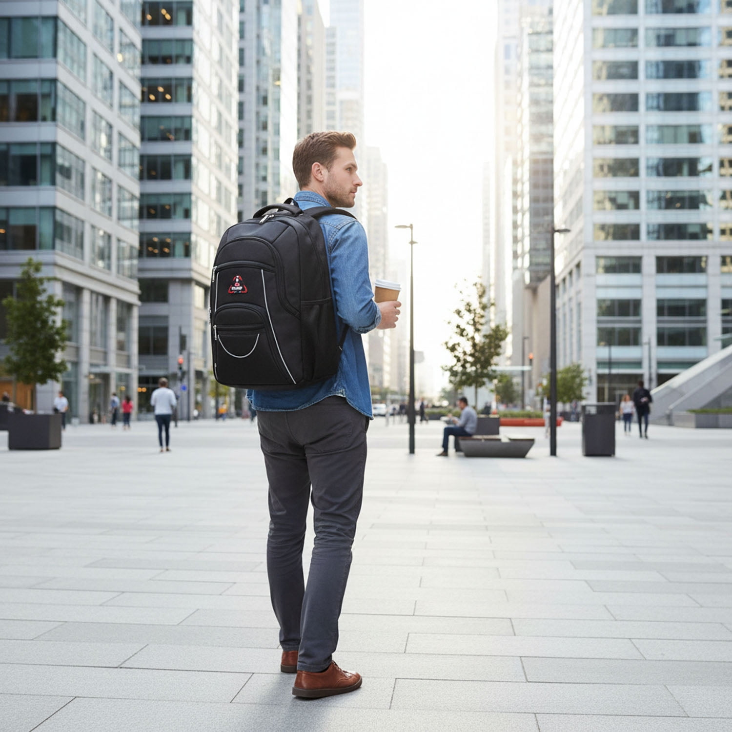 Extra Large Travel Backpack with Laptop Pocket,35L Lightweight Travel Work College School Bag for Men and Women,Black,06512