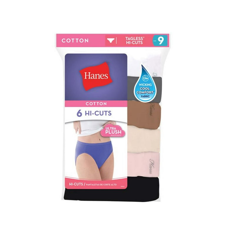 Hanes Cool Comfort Women's Plus Cotton Hi-Cut Panties 5-PacK