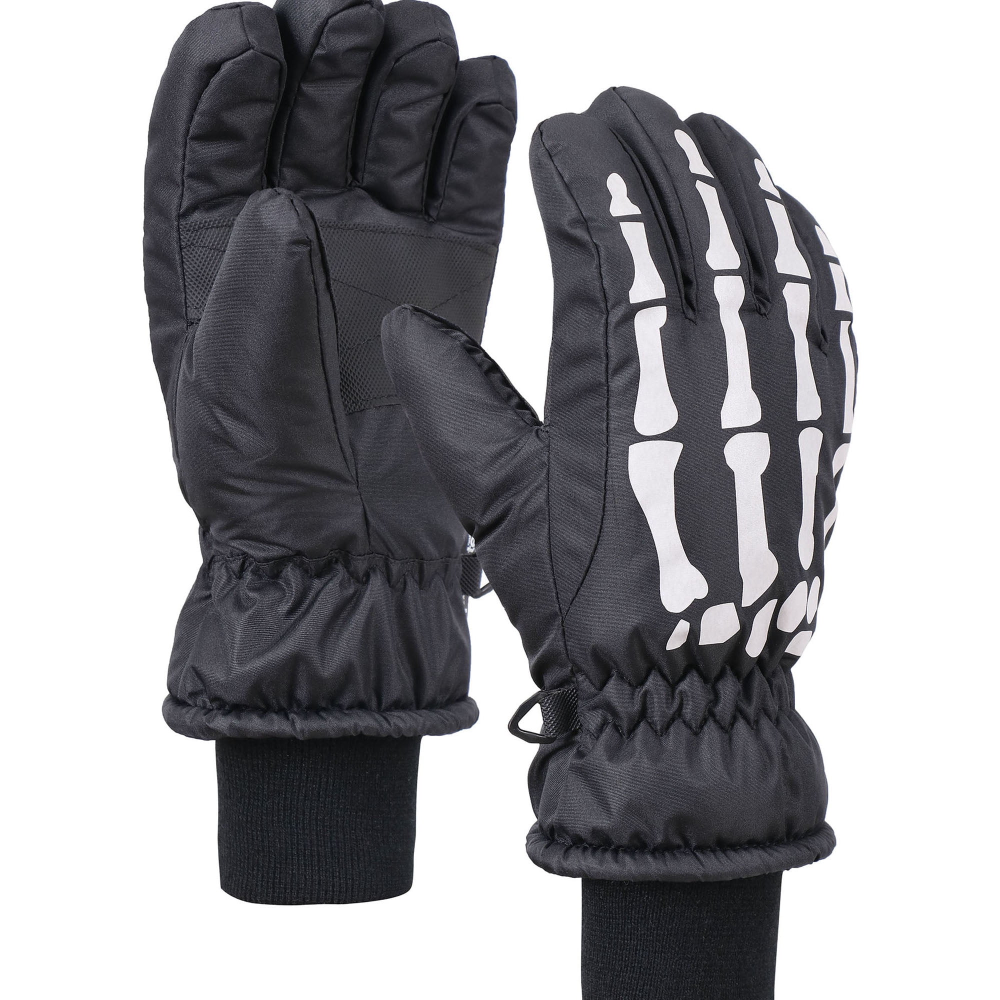 Boys Winter Snow Thinsulate Waterproof Skeleton Ski Gloves 