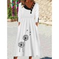 thumbnail image 3 of Vedolay Womens Dresses Casual Women Casual Summer Dresses 2023 Spring Crew Neck Ruffle Short Sleeve Floral Leopard Smocked Boho Flowy Maxi Dress,White M, 3 of 5
