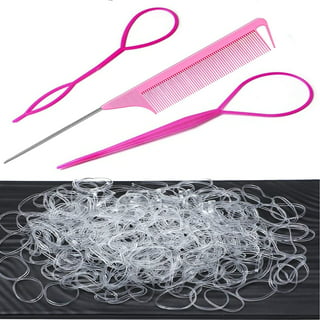 1500PCS Clear Hair Elastics Soft Small Rubber Bands Elastic Hair Ties with  Box